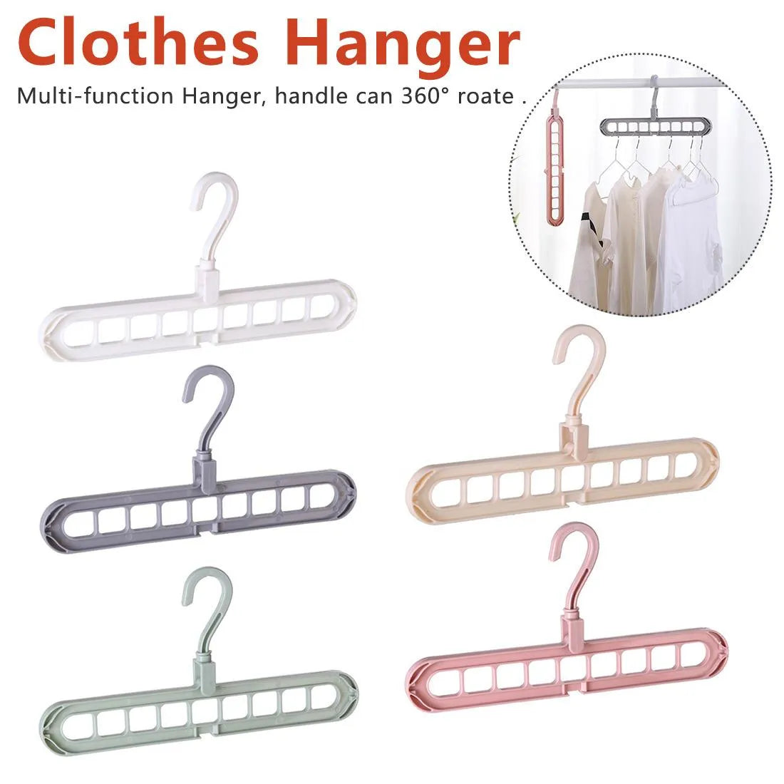 360° 9-Hole Rotating Clothes Hanger
