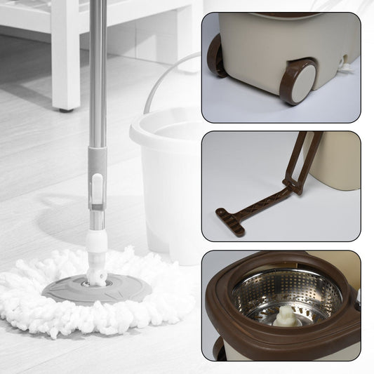 360° Rotating Microfiber Floor Cleaner with Bucket