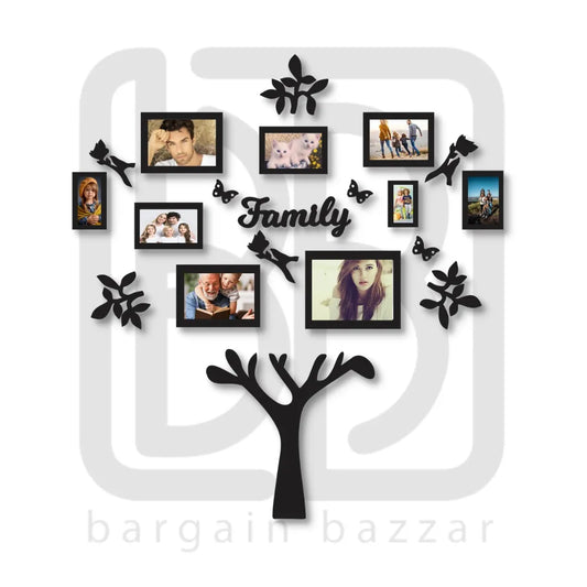 3D Wooden Family Wall Clock