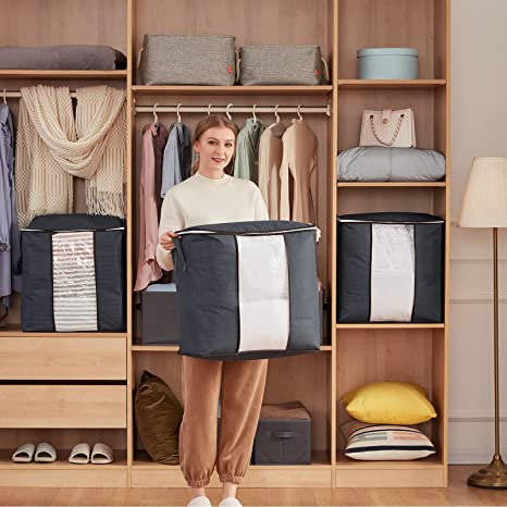 Pack of 3 Large Storage Bags — Foldable Closet Organizers