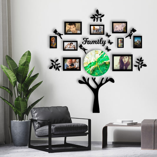 3D Wooden Family Wall Clock